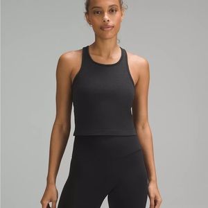 Lululemon Ebb to Street Cropped Racerback Tank Top in Black